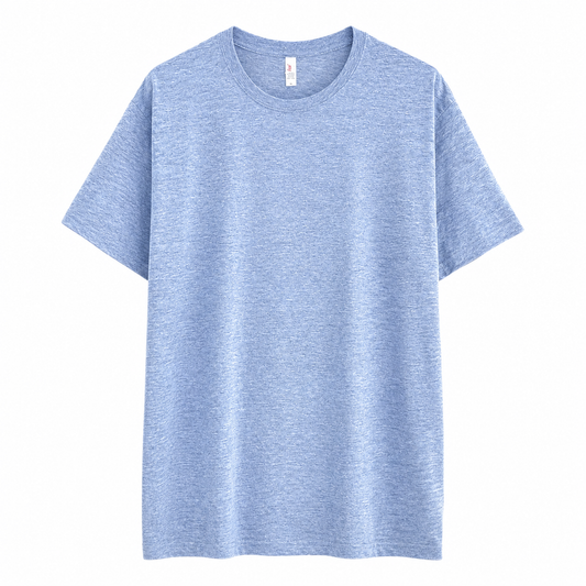 Melange Sky Blue Basic T-Shirt