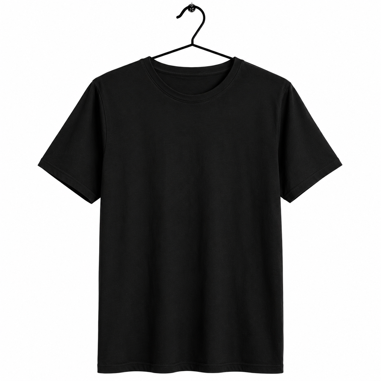 Black Premium Cotton Crew Neck T-Shirt